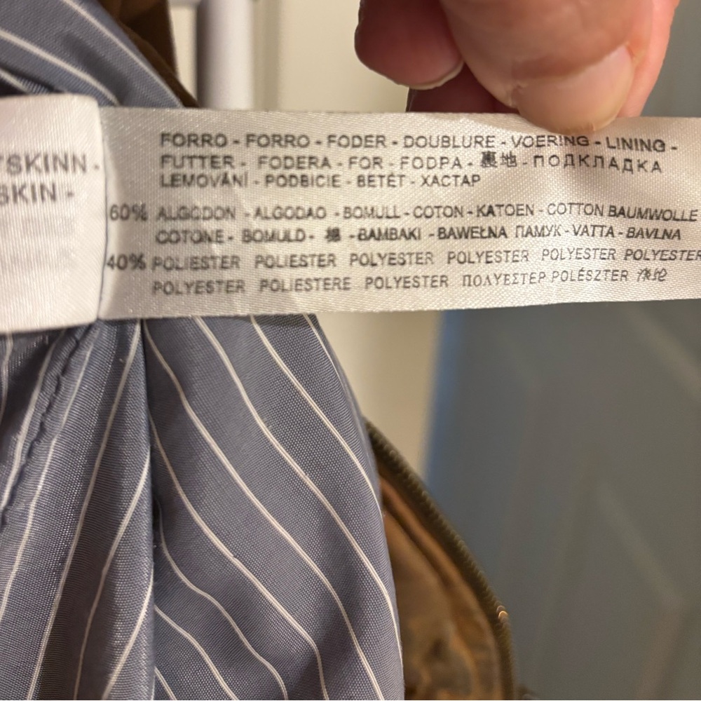 Massimo Dutti Tan Suede Bomber Jacket 100% Goatskin Size S/36 - Picture 16 of 16